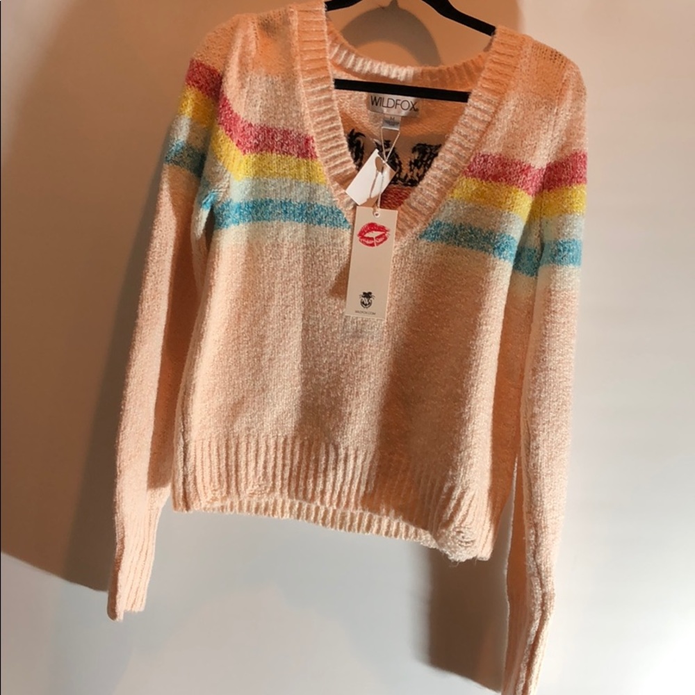 NWT WildFox Dreamer sweater long sleeves V-neck M - Picture 4 of 8